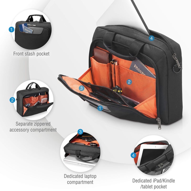 EVERKI Advance Laptop Briefcase 14.1 Inch - Business Briefcase for Men & Women, Ideal Lap Top Computer Bag for Travel, Heavy Duty Laptop Bag, Mens Lap Top Messenger Carrying Case - (EKB407NCH14) Black - Image 5